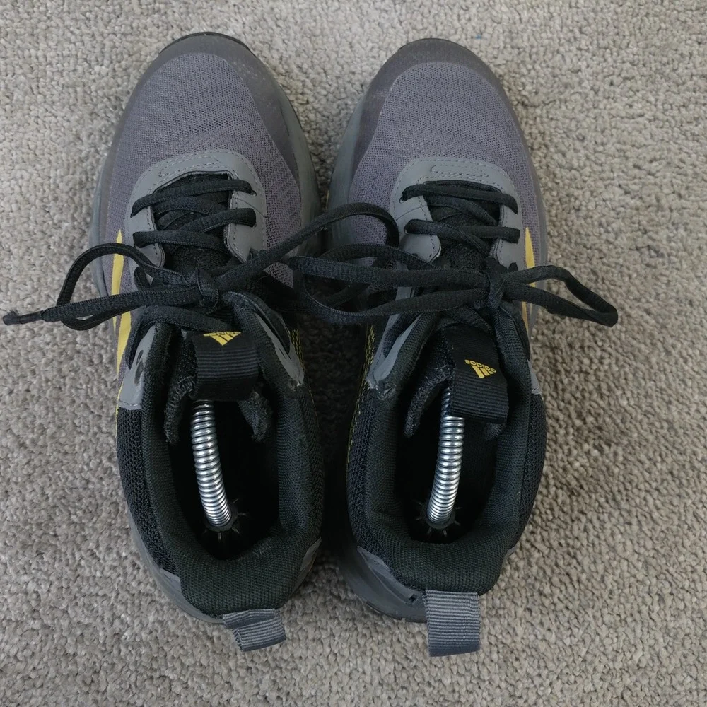 Adidas Own The Game 2.0 Boys Size 4.5 Shoes Basketball Sneakers Black Gray Gold